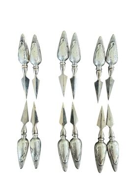 Antique Webster Sterling Silver Corn Holders  Corn Cob Picks  Set of 6